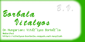 borbala vitalyos business card